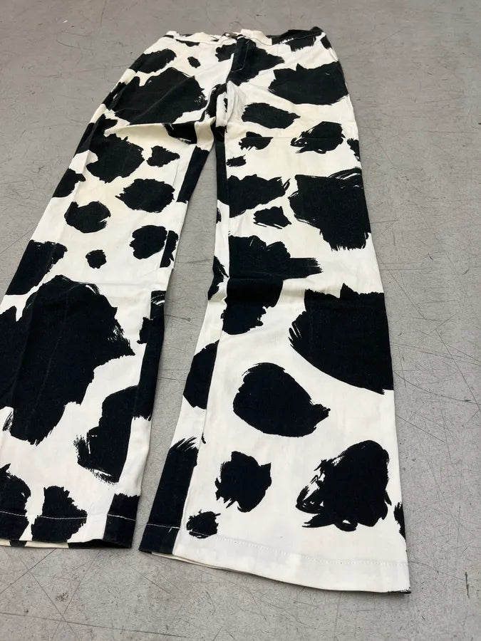 2000s Moschino Black White Cow Print Pants GzfSkke 4