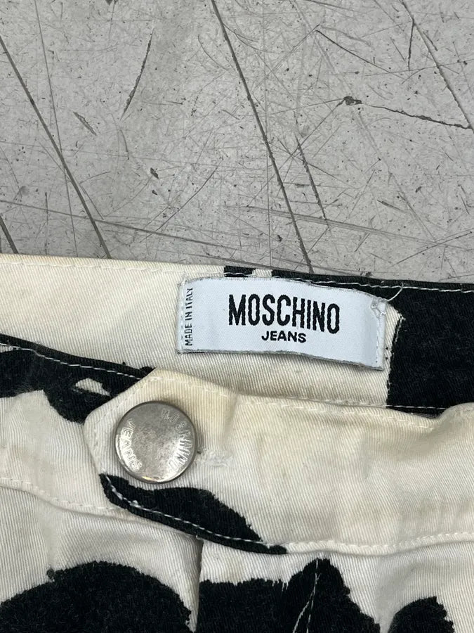 2000s Moschino Black White Cow Print Pants GzfSkke 11