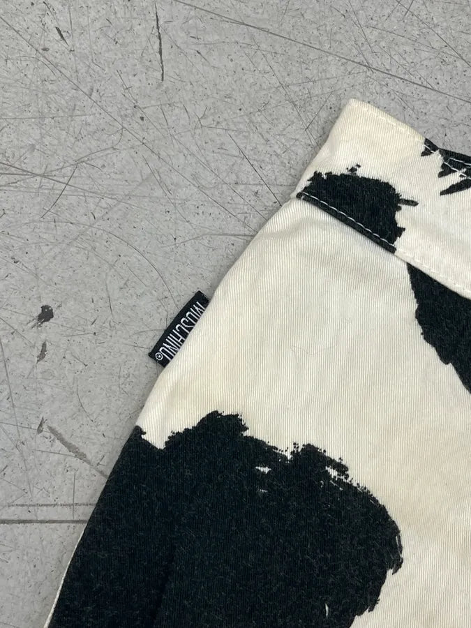 2000s Moschino Black White Cow Print Pants GzfSkke 10
