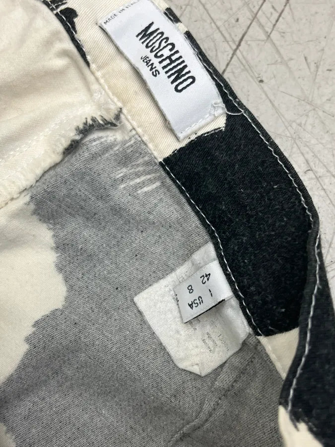 2000s Moschino Black White Cow Print Pants GzfSkke 12