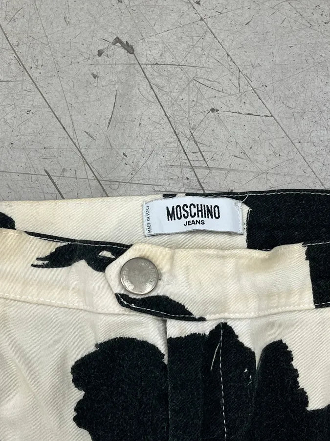 2000s Moschino Black White Cow Print Pants GzfSkke 9