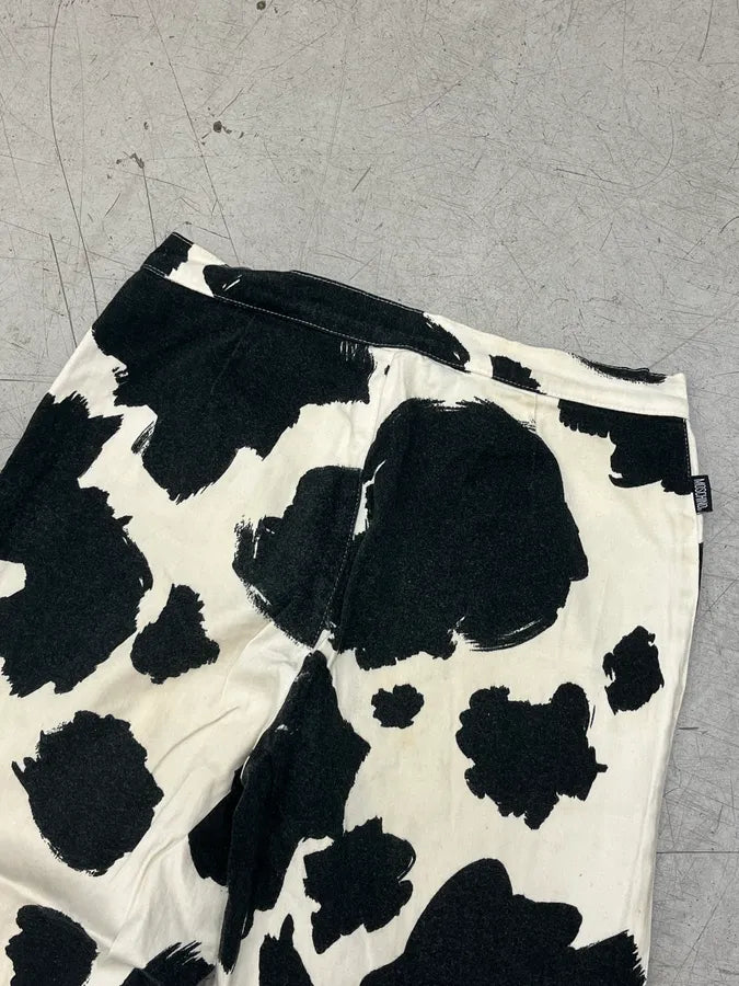 2000s Moschino Black White Cow Print Pants GzfSkke 8