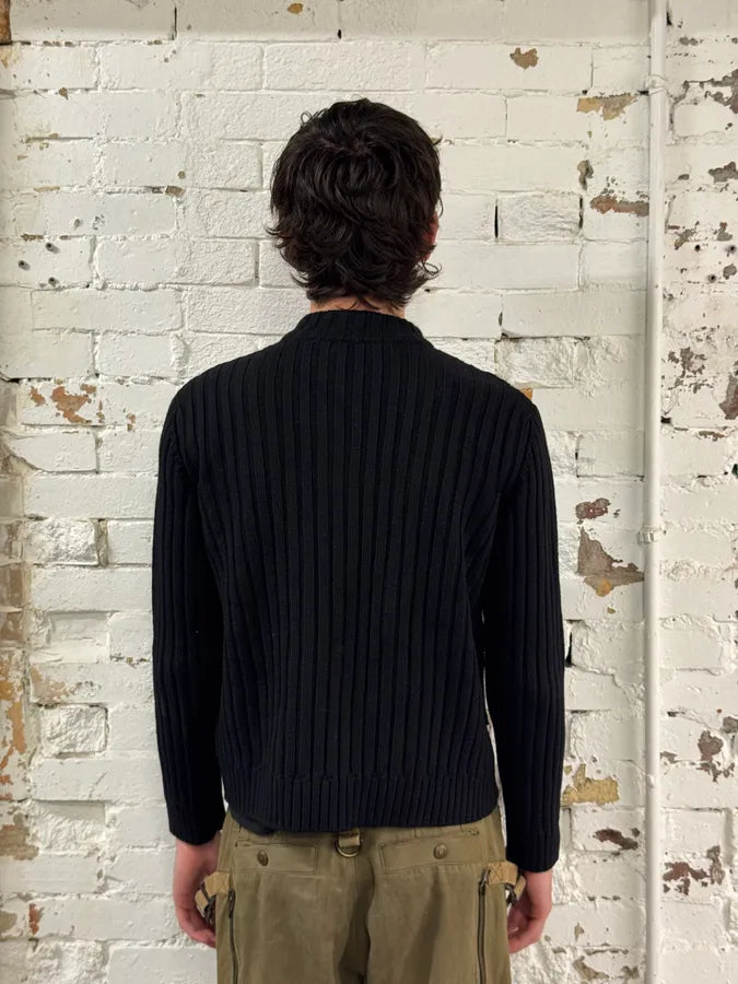 2000s Moschino Black Wool Asymmetrical Zip Sweater qBTdDre 2