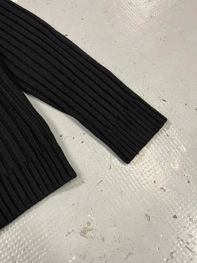 2000s Moschino Black Wool Asymmetrical Zip Sweater qBTdDre 5