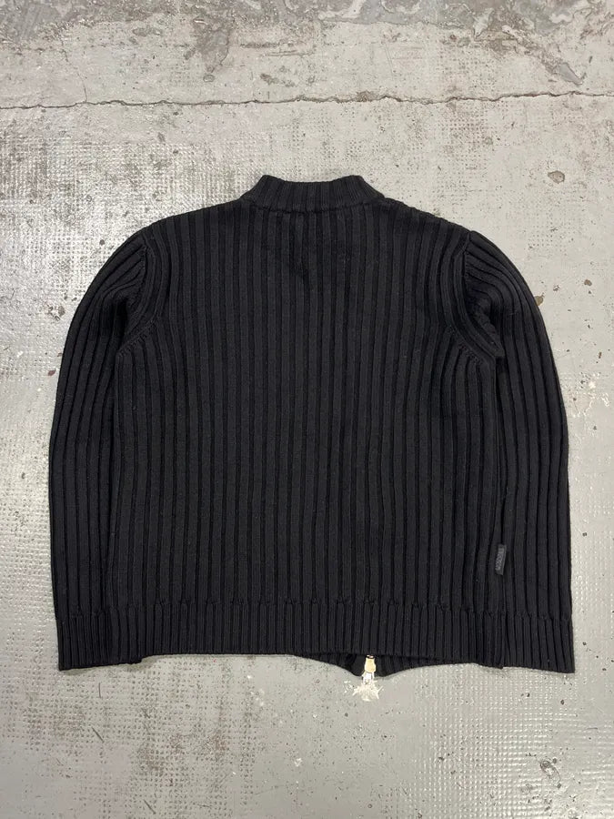 2000s Moschino Black Wool Asymmetrical Zip Sweater qBTdDre 6