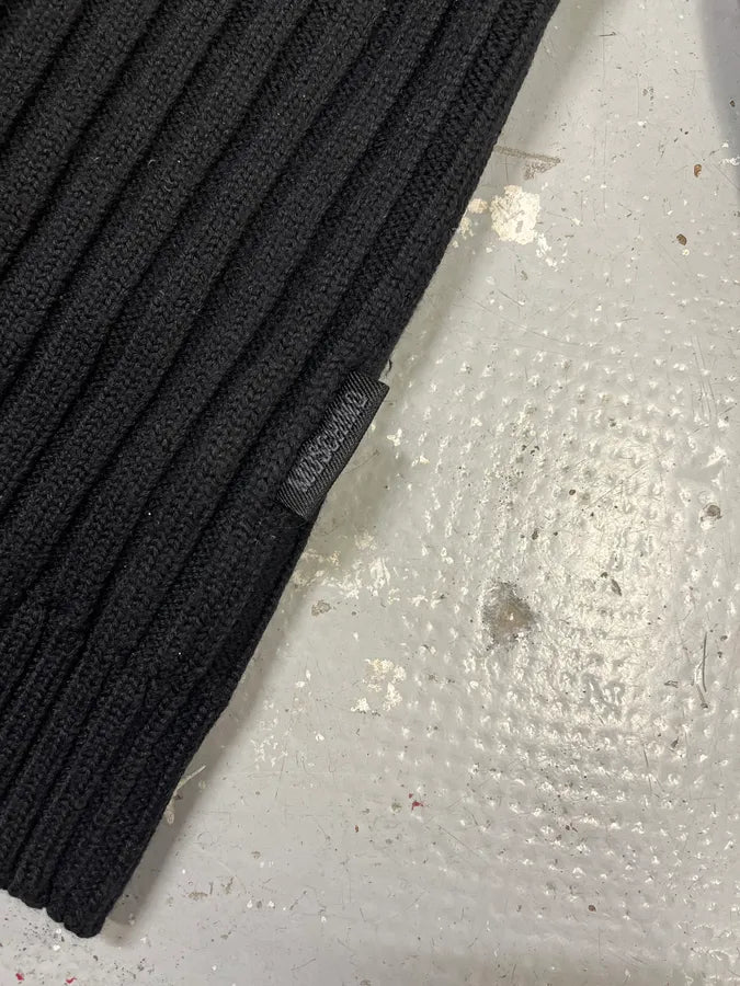 2000s Moschino Black Wool Asymmetrical Zip Sweater qBTdDre 7