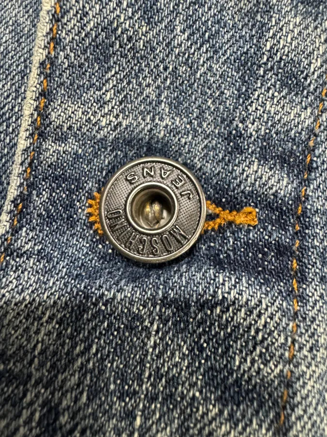 2000s Moschino Blue Distressed Denim Reinforced Jacket NILqClj 6