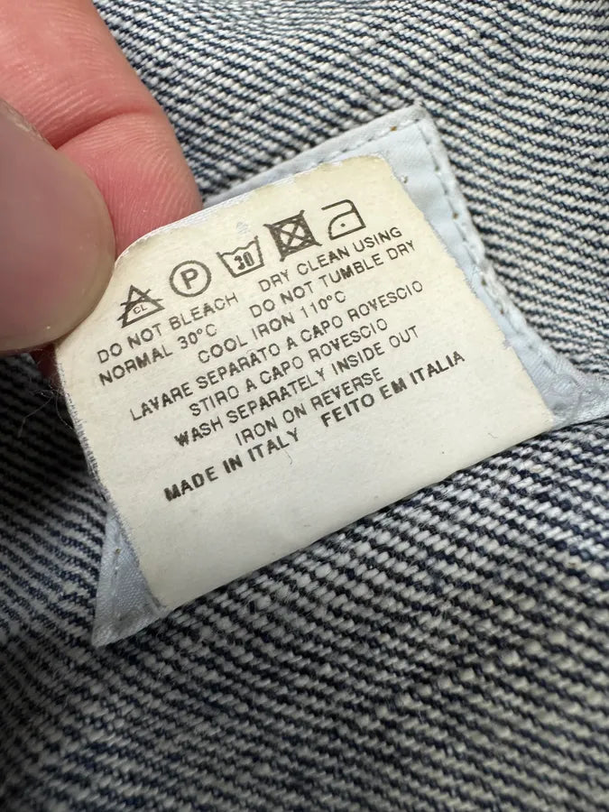 2000s Moschino Blue Distressed Denim Reinforced Jacket NILqClj 8