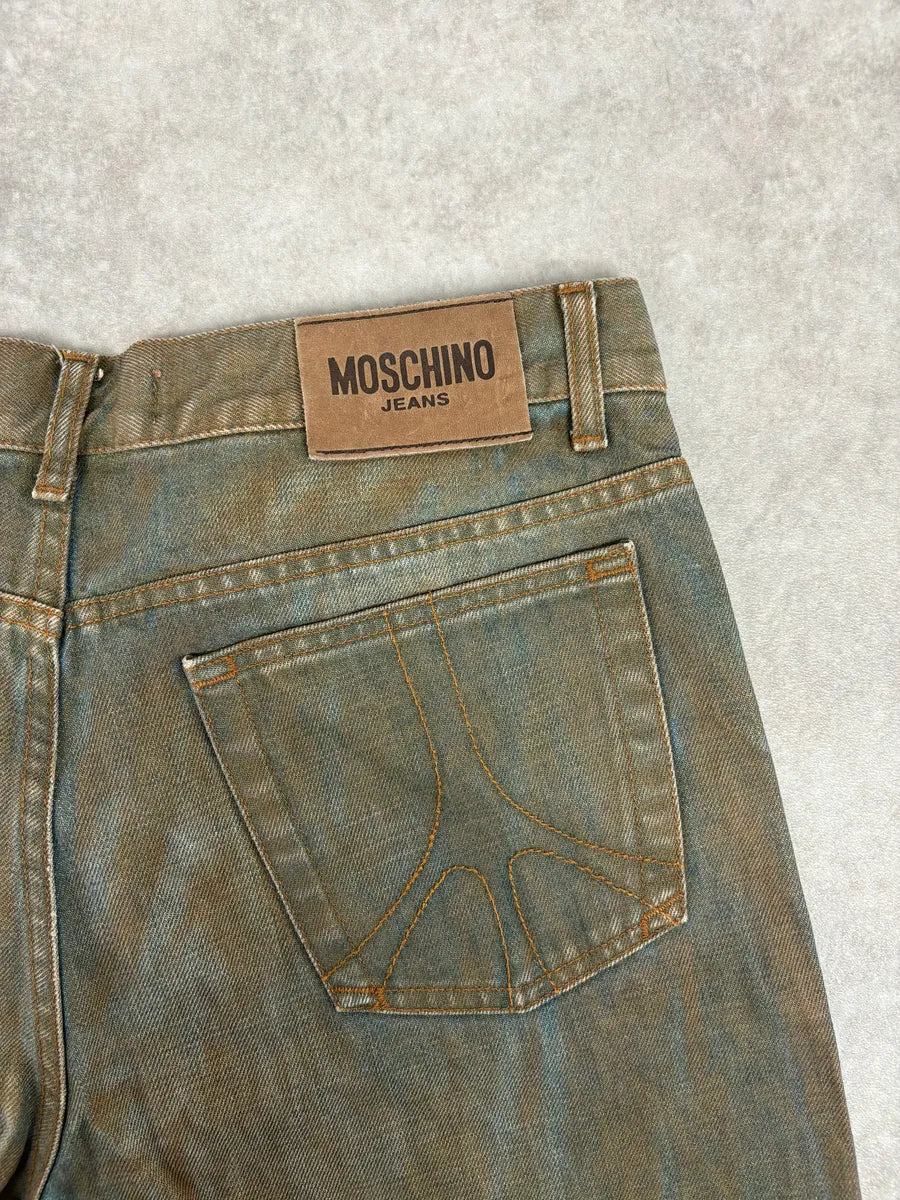 2000s Moschino Blue Faded Irregular Denim Jeans vtxCaCy 10
