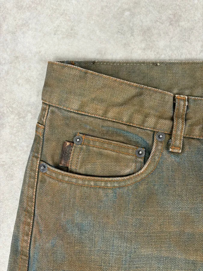 2000s Moschino Blue Faded Irregular Denim Jeans vtxCaCy 9