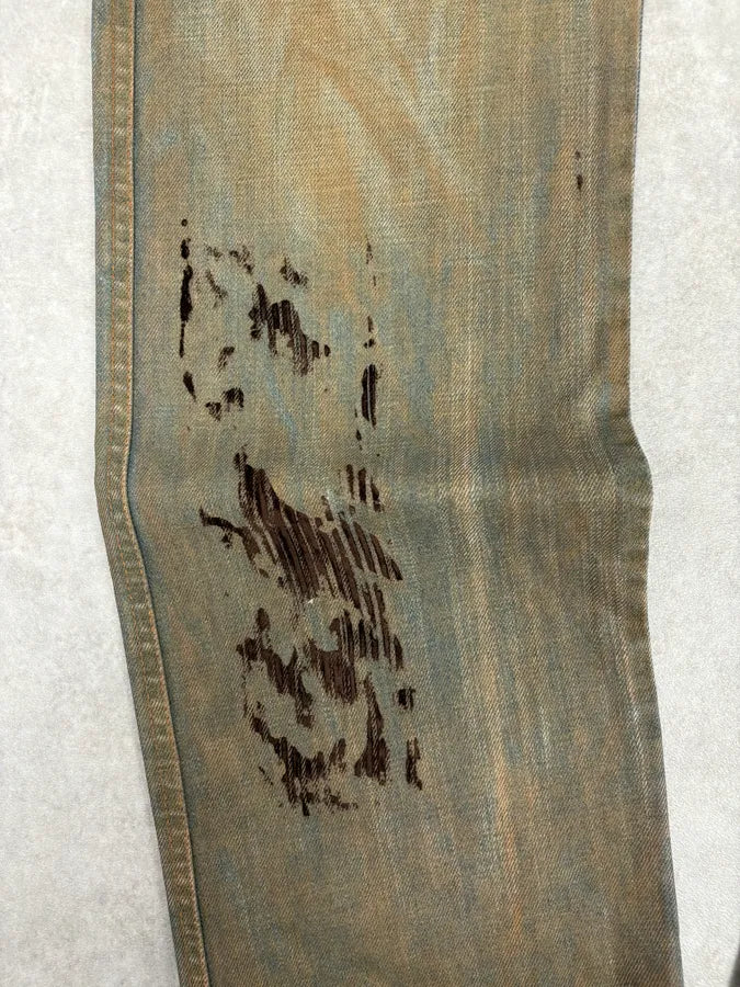 2000s Moschino Blue Faded Irregular Denim Jeans vtxCaCy 7