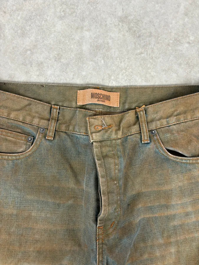 2000s Moschino Blue Faded Irregular Denim Jeans vtxCaCy 5