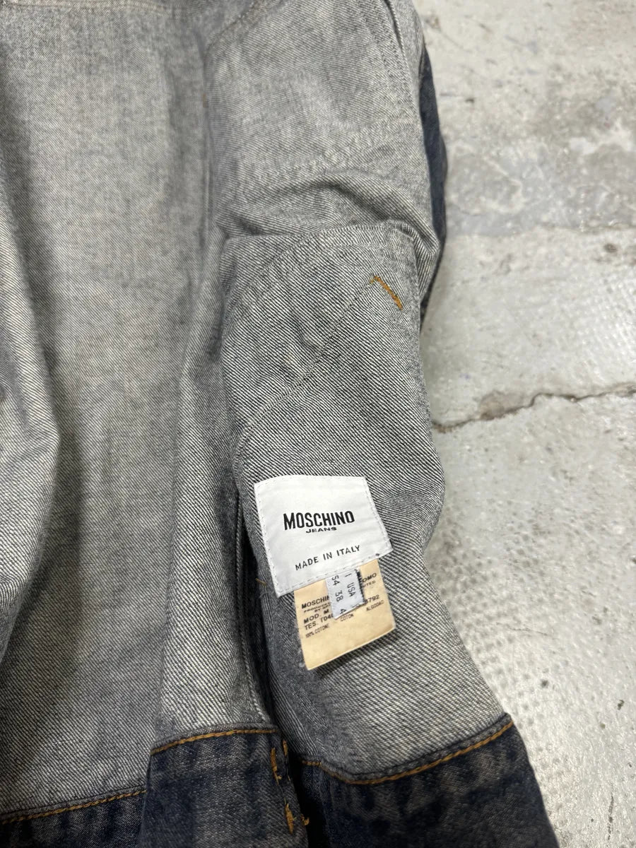 2000s Moschino Blue Faded Peace Denim Jacket (L) lqwyDqj 6