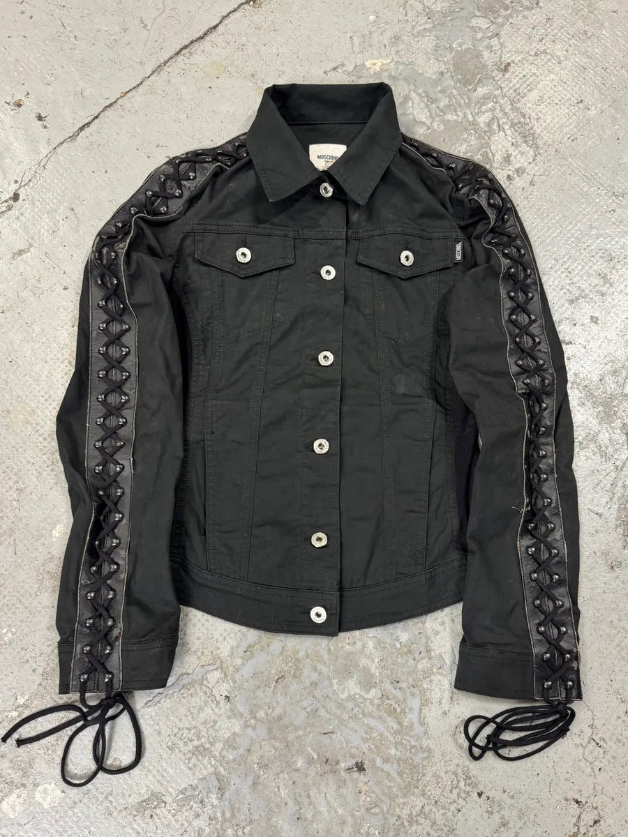 2000s Moschino Bondage Laced Black Jacket RuQjLOo 0