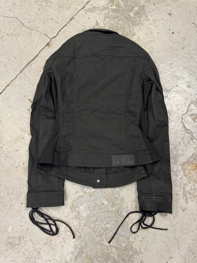 2000s Moschino Bondage Laced Black Jacket RuQjLOo 2