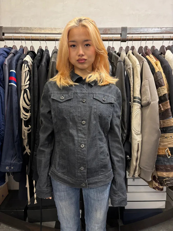 2000s Moschino Bondage Laced Brut Denim Jacket vvAOSZy 1