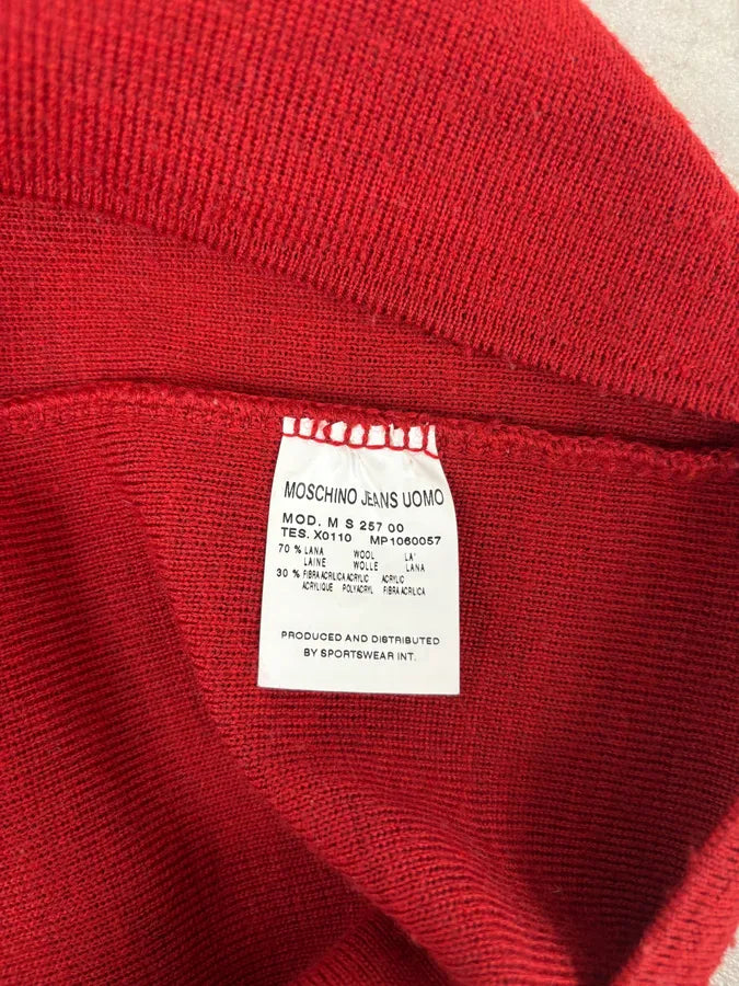 2000s Moschino Bondage Red Wool Turtleneck Sweater BldXZVh 8