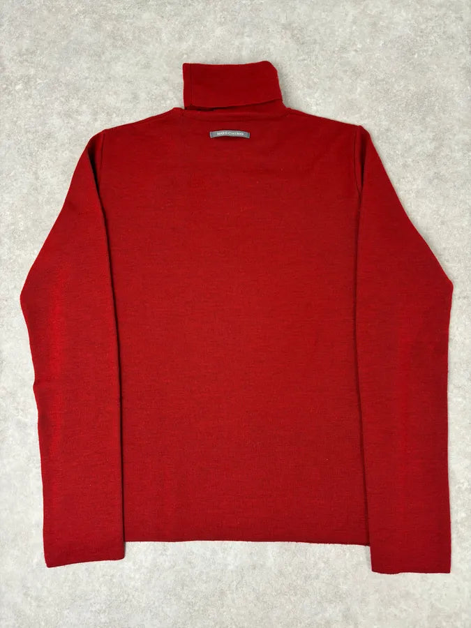2000s Moschino Bondage Red Wool Turtleneck Sweater BldXZVh 4