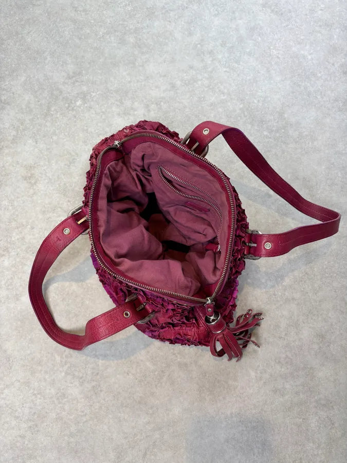 2000s Moschino Pink Fabric Ruffle Shoulder Bag ltoJpzJ 11