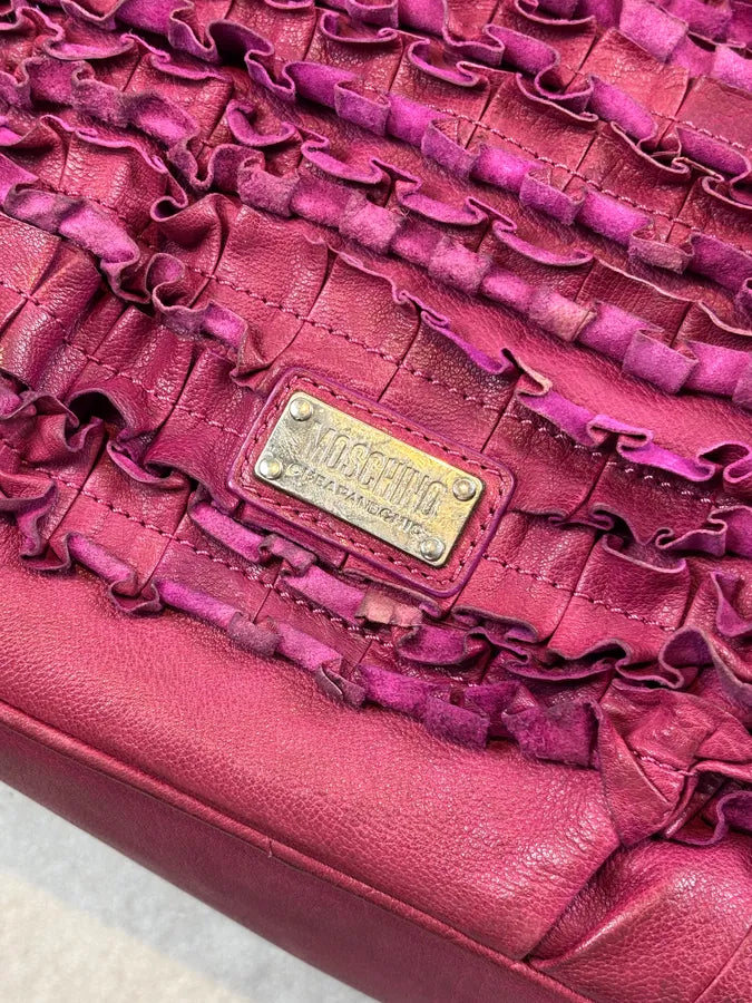 2000s Moschino Pink Fabric Ruffle Shoulder Bag ltoJpzJ 10