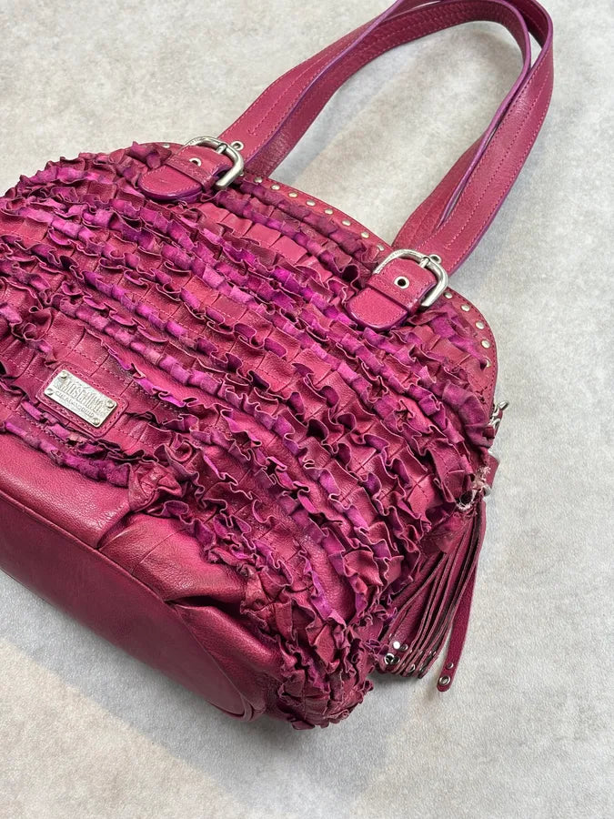 2000s Moschino Pink Fabric Ruffle Shoulder Bag ltoJpzJ 4