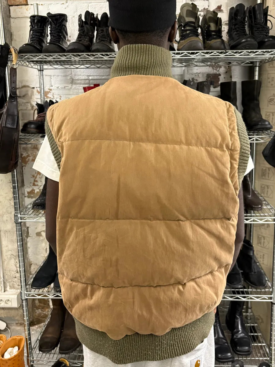 2000s Moschino Brown & Khaki Sleeveless Puffer Jacket UcChlNY 2