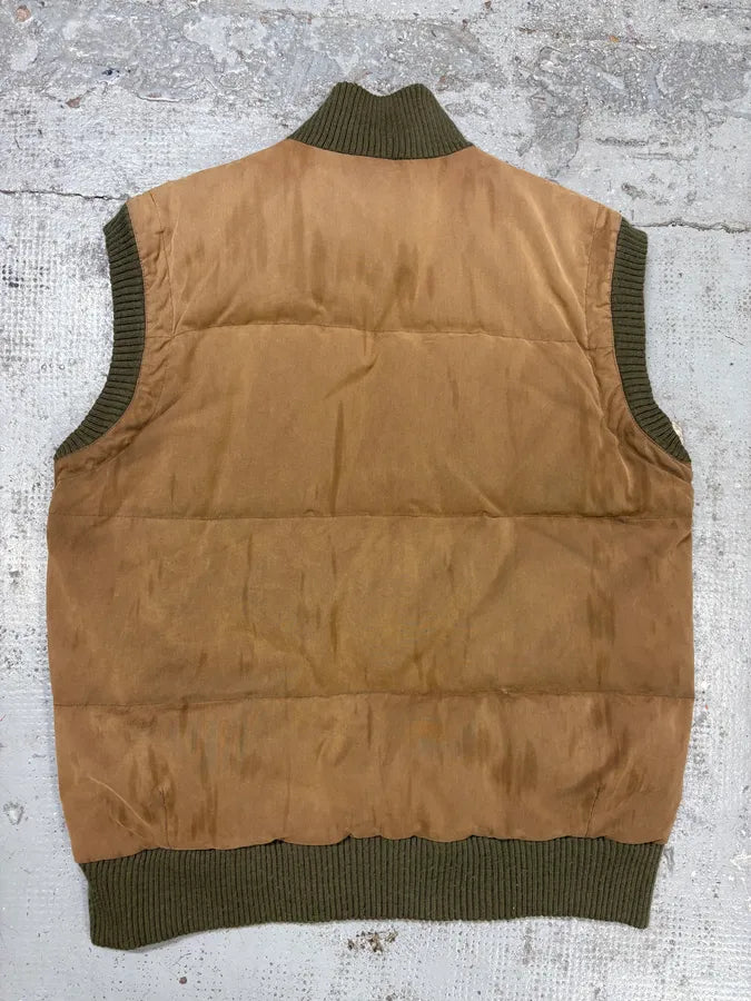 2000s Moschino Brown & Khaki Sleeveless Puffer Jacket UcChlNY 5