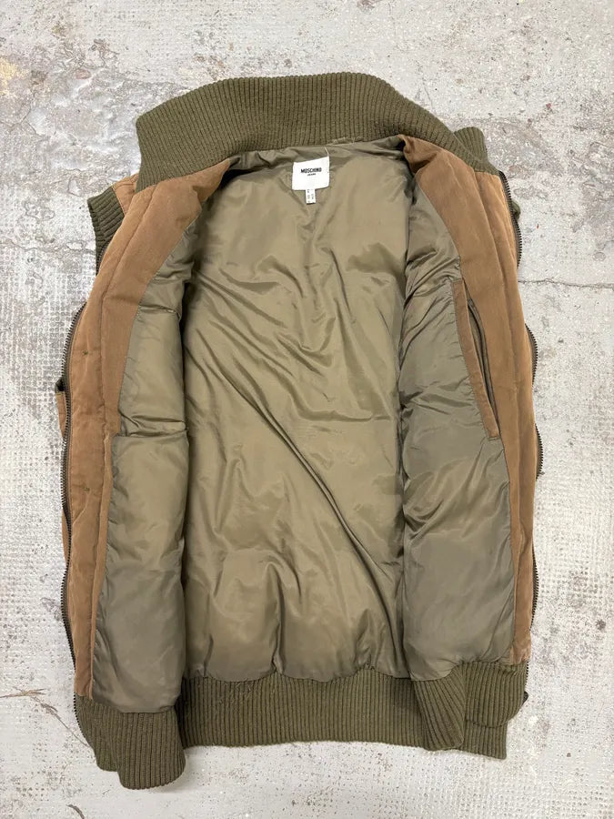 2000s Moschino Brown & Khaki Sleeveless Puffer Jacket UcChlNY 6