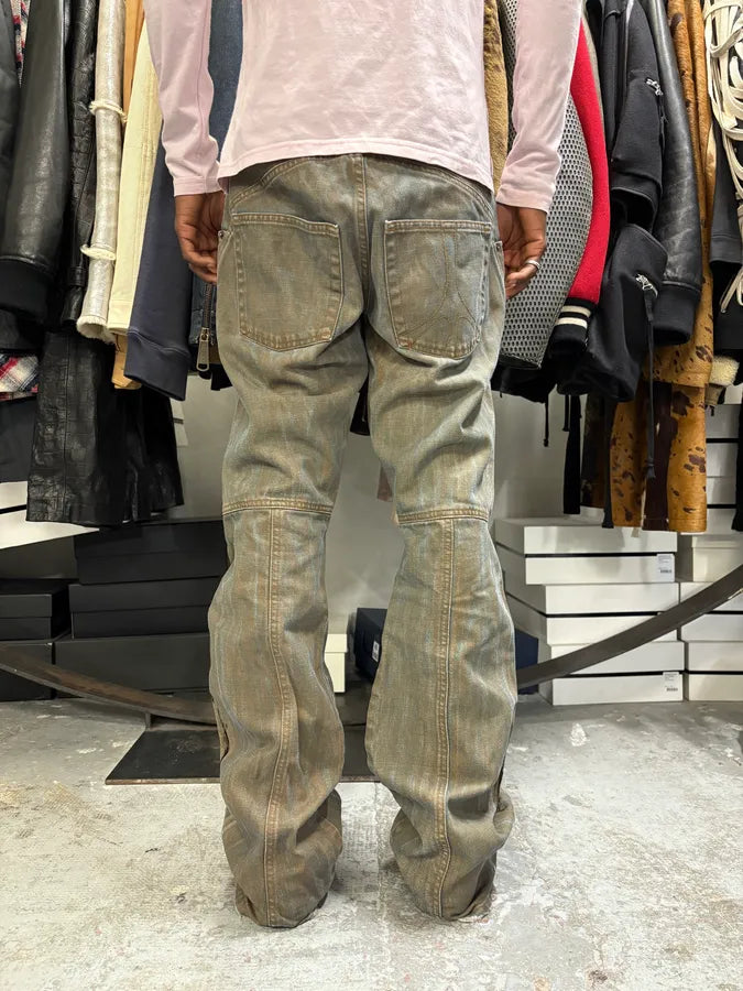 2000s Moschino Brown Dirty Effect Denim Jeans HWGQKMx 1