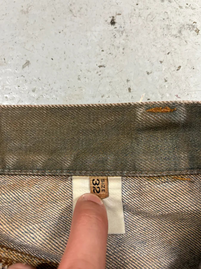 2000s Moschino Brown Dirty Effect Denim Jeans HWGQKMx 12