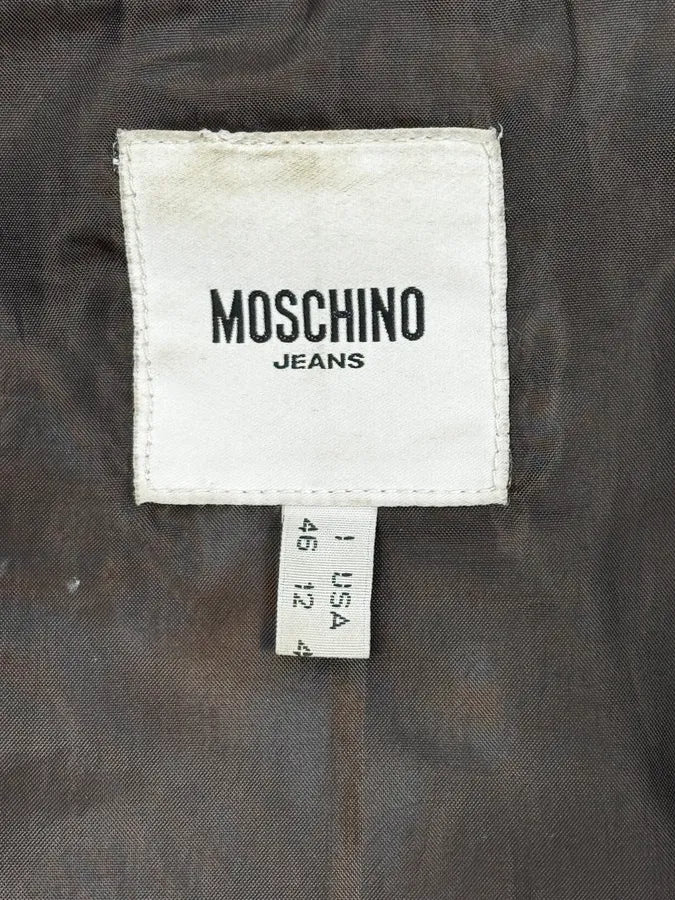 2000s Moschino Brown Flowers Embroidery Leather Jacket GaujgSb 10