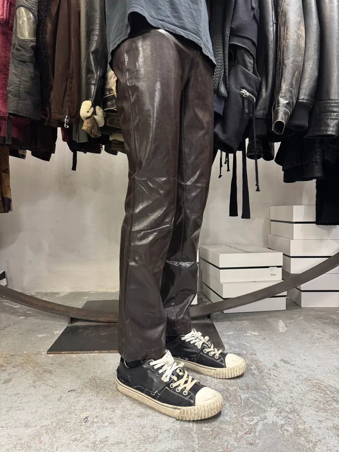 2000s Moschino Brown Snake Effect Pants VrreLtN 2