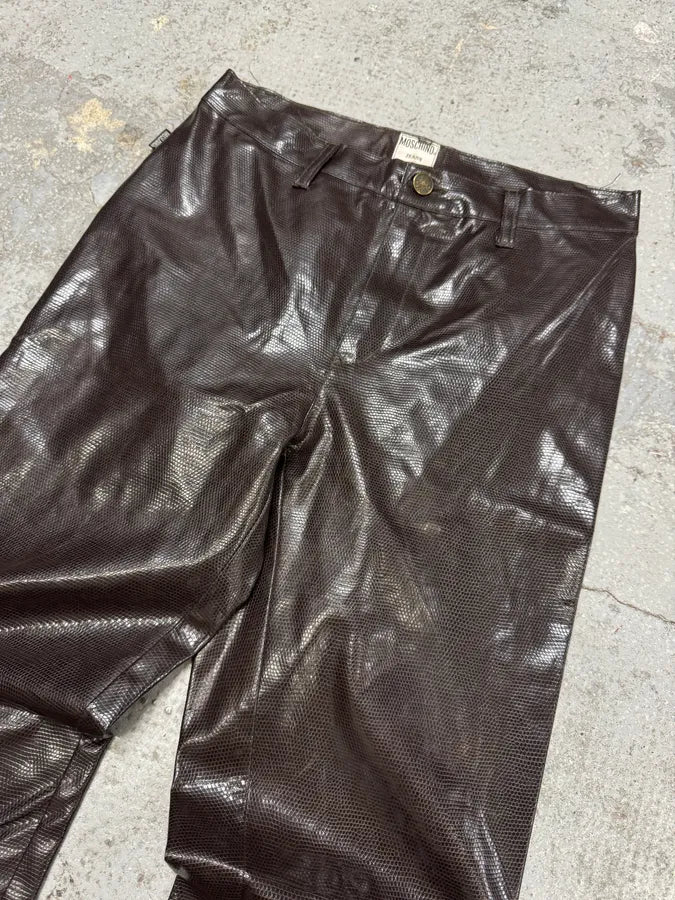 2000s Moschino Brown Snake Effect Pants VrreLtN 5