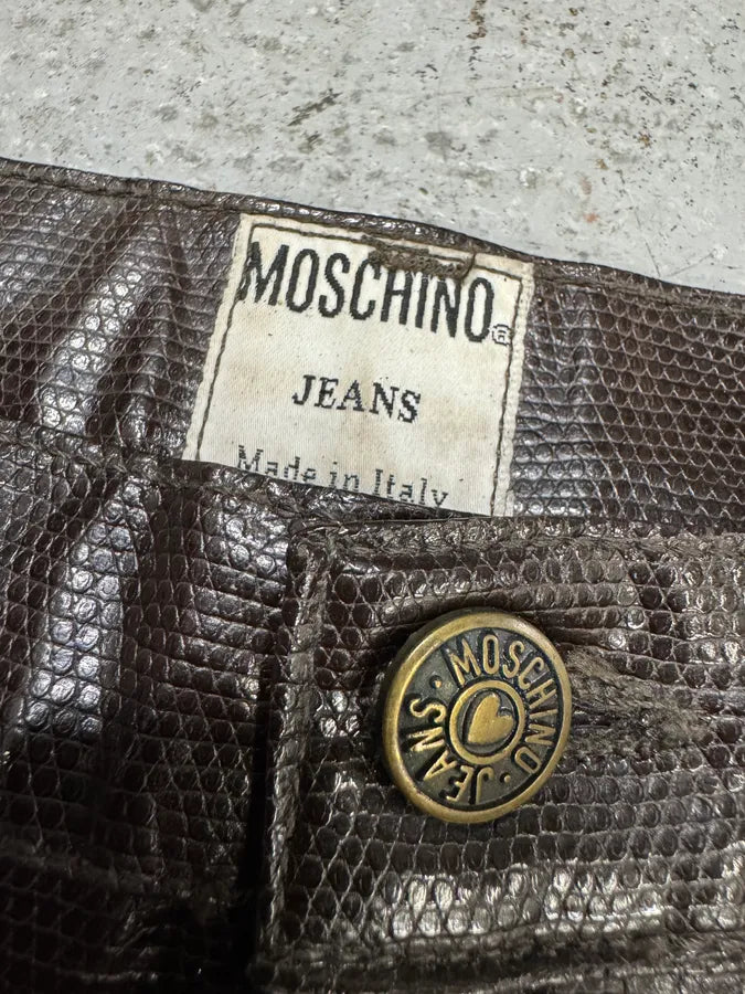 2000s Moschino Brown Snake Effect Pants VrreLtN 6