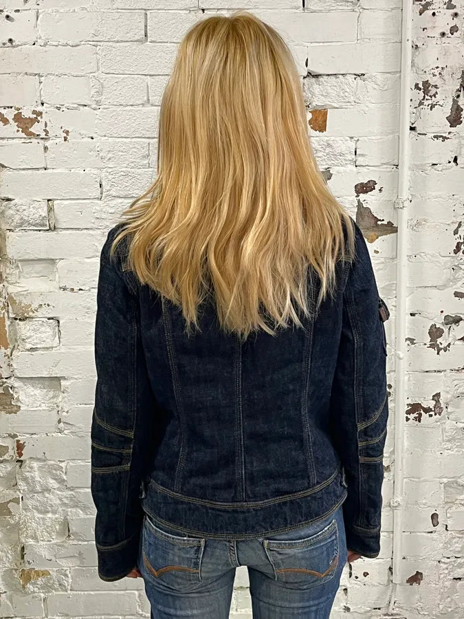 2000s Moschino Cargo Navy Brut Denim Jacket AgLOmDn 2