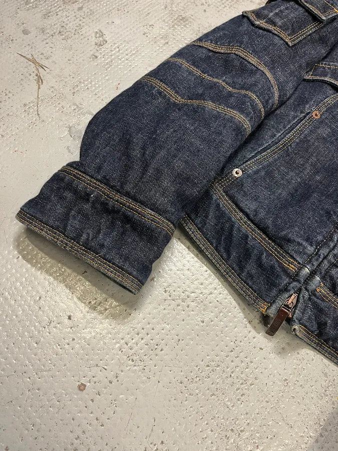 2000s Moschino Cargo Navy Brut Denim Jacket AgLOmDn 5