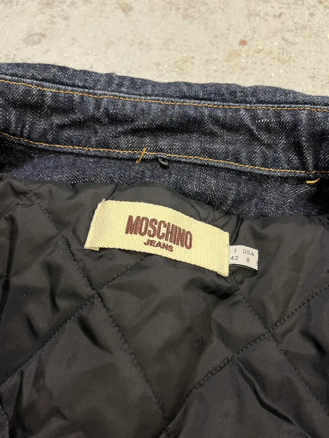 2000s Moschino Cargo Navy Brut Denim Jacket AgLOmDn 8