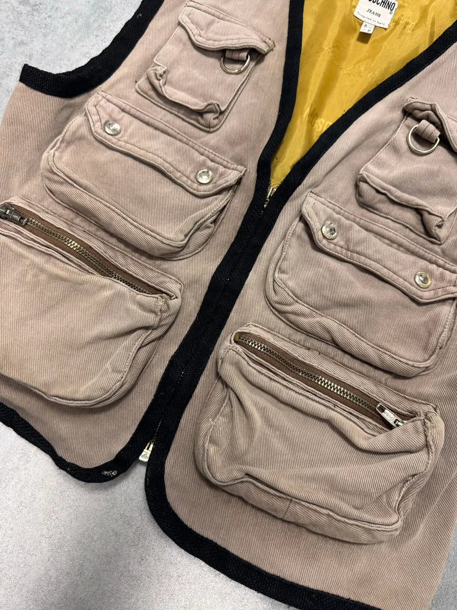 2000s Moschino Cargo Utility Beige Vest DfEBxsC 1