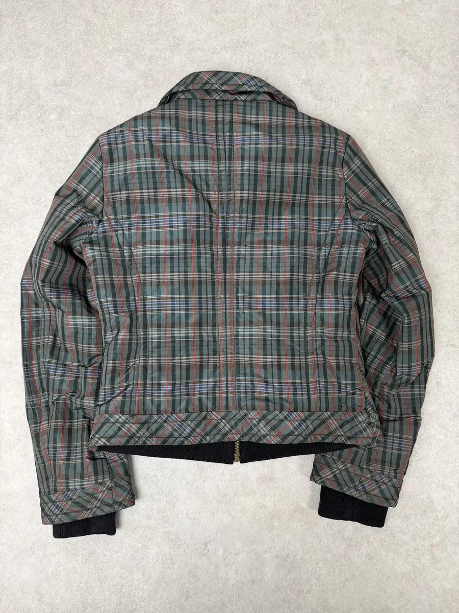 2000s Moschino Checkered Green Layered Jacket oimXVxJ 3