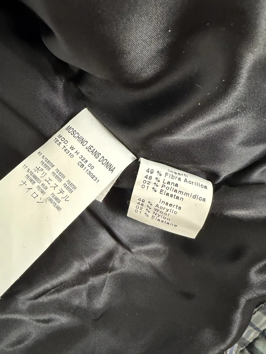 2000s Moschino Checkered Green Layered Jacket oimXVxJ 6