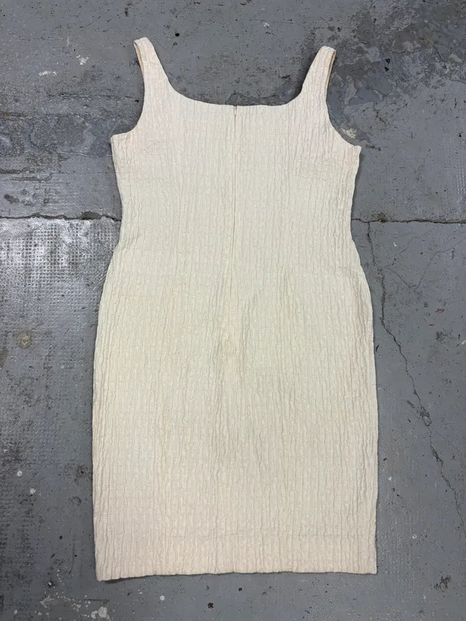 2000s Moschino Cream Beige Pleats Dress UiPTWfg 3