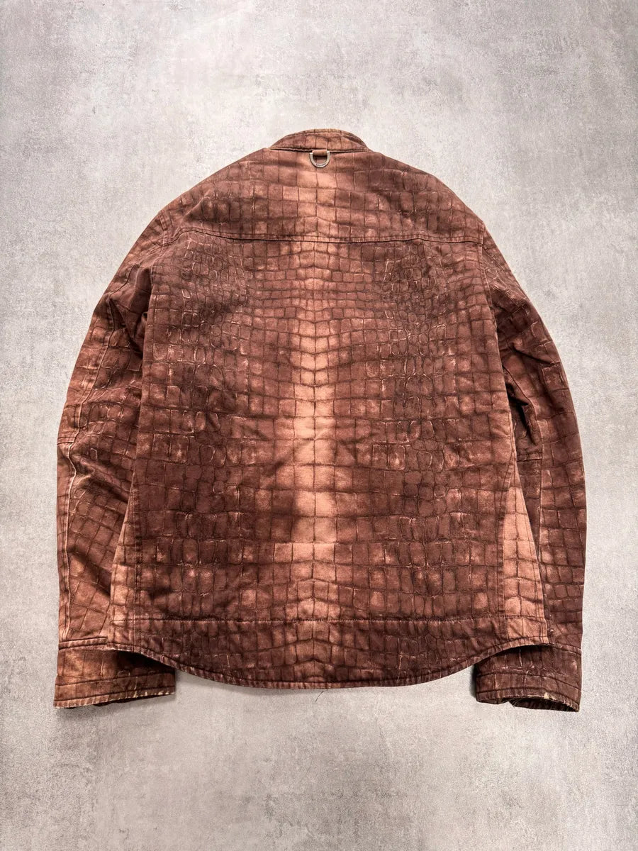 2000s Moschino Crocodile Printed Brown Jacket YWKRPxd 2