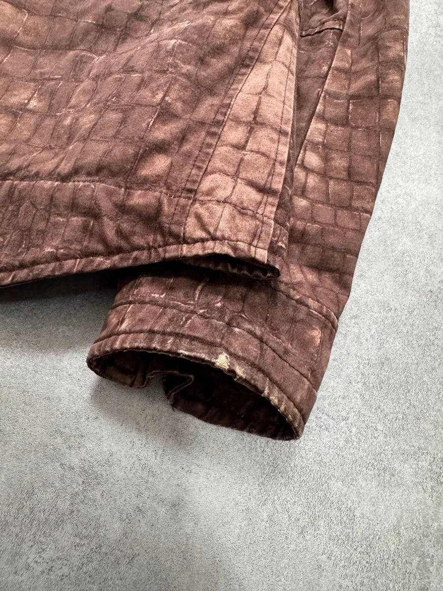 2000s Moschino Crocodile Printed Brown Jacket YWKRPxd 4
