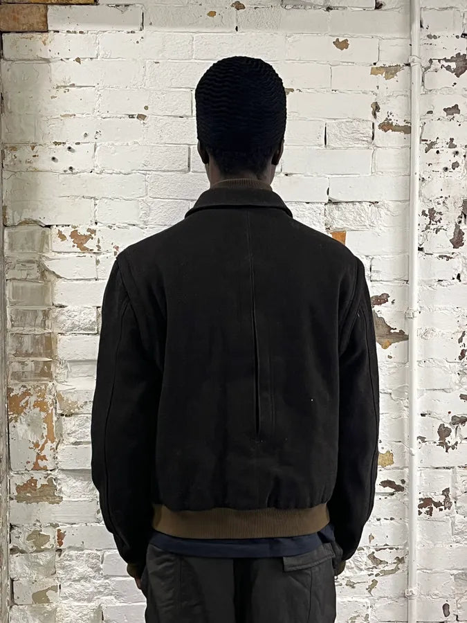 2000s Moschino Dark Brown Wool Bomber Jacket mHxTJBY 2