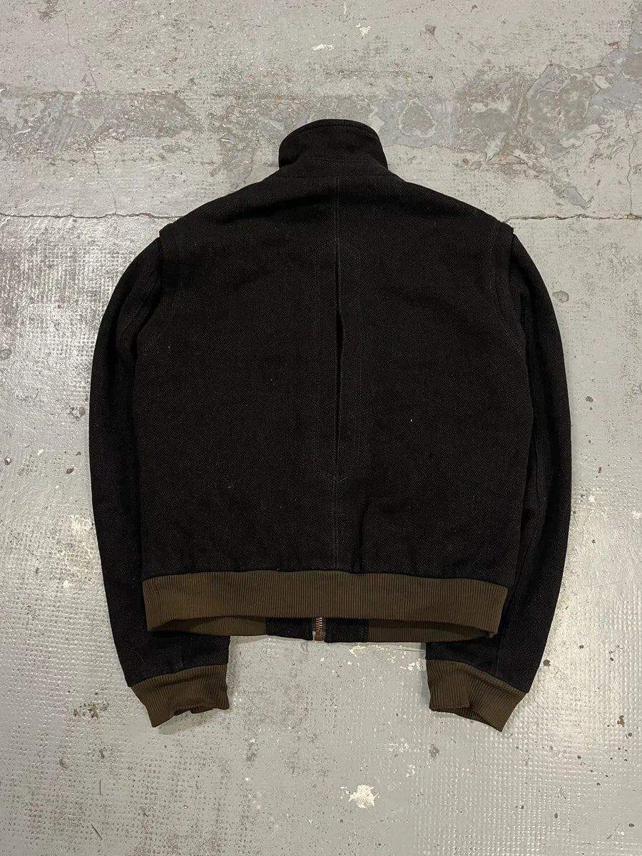 2000s Moschino Dark Brown Wool Bomber Jacket mHxTJBY 6