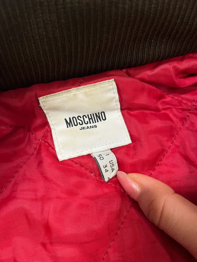 2000s Moschino Dark Brown Wool Bomber Jacket mHxTJBY 9