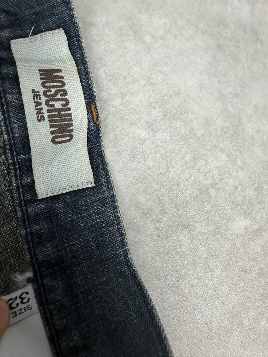 2000s Moschino Denim Lines Blue Destroyed Jeans lWVGLFS 7