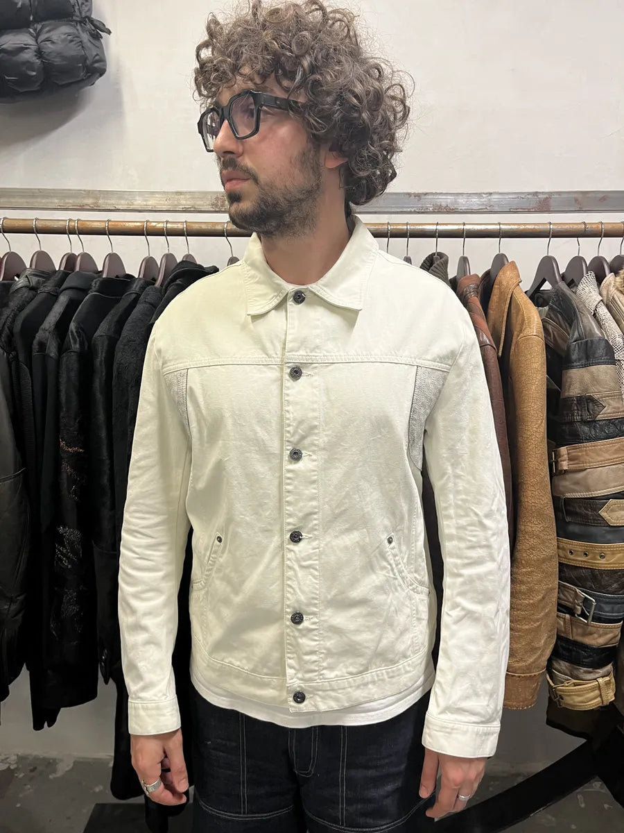 2000s Moschino Eroded Creamy White Buttoned Jacket sINvRaA 1