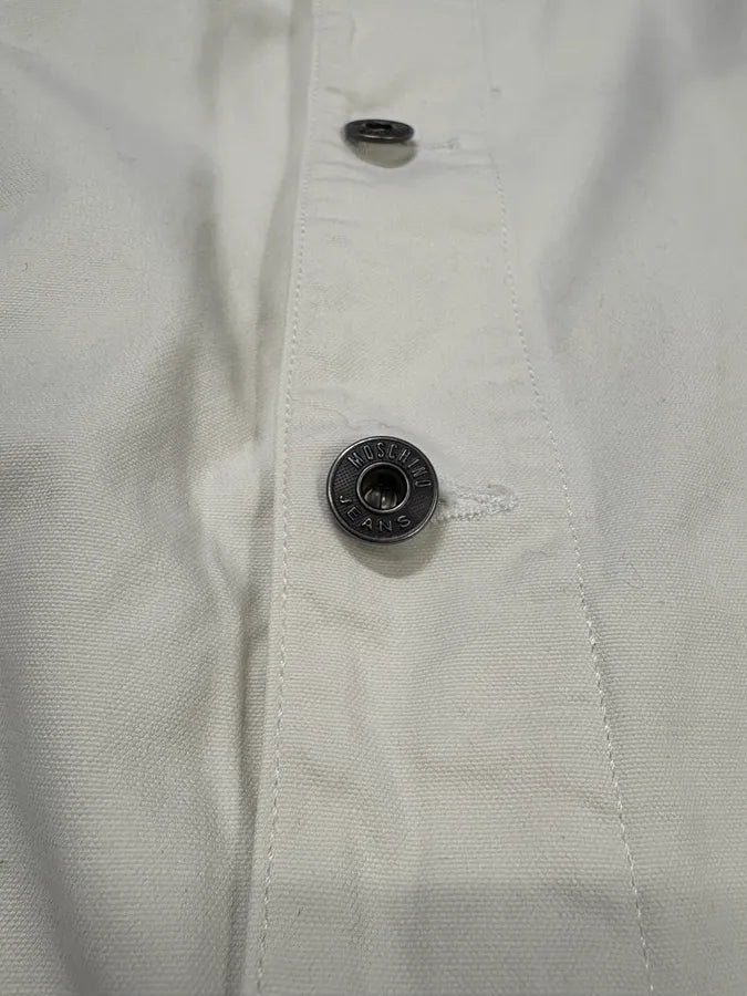 2000s Moschino Eroded Creamy White Buttoned Jacket sINvRaA 10
