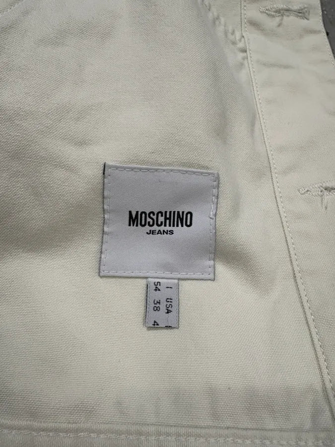 2000s Moschino Eroded Creamy White Buttoned Jacket sINvRaA 11